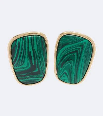 Acne Studios Embellished Clip-on Earrings In Green