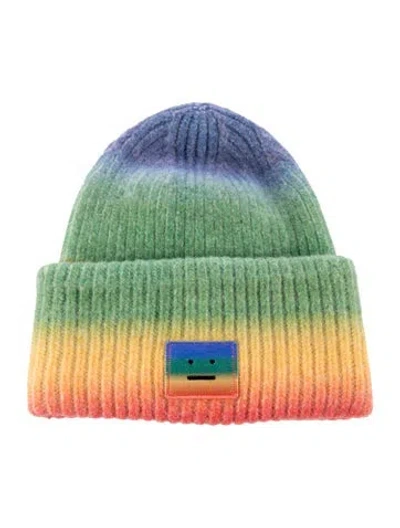 Pre-owned Acne Studios Embellished Wool Beanie Hat In Multi