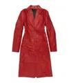 Acne Studios Embossed-detail Leather Coat In Red