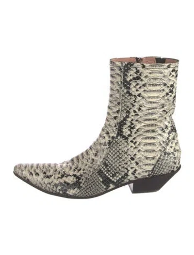 Pre-owned Acne Studios Embossed Leather Patterned Boots In Neutrals