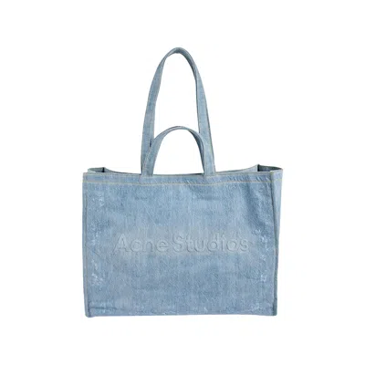 Pre-owned Acne Studios Embossed Logo Denim Shoulder Bag 'blue' | Women's Size Onesize