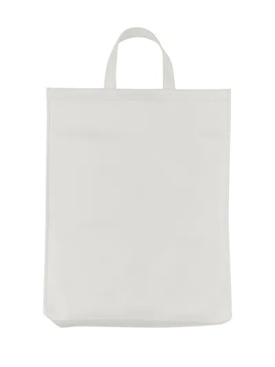 Acne Studios Embossed Logo Tote Bag In White