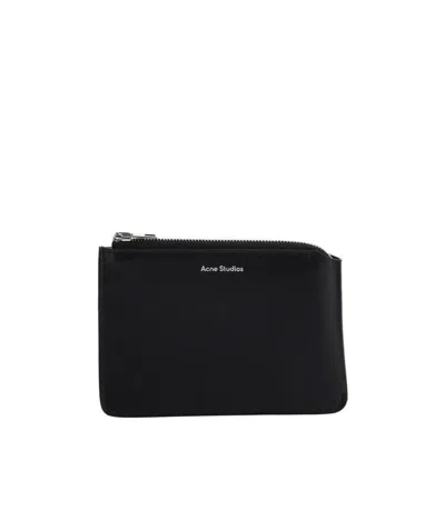 Acne Studios Embossed Logo Wallet In Gray
