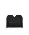 Acne Studios Embossed-logo Leather Cardholder In Black