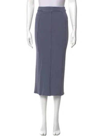 Pre-owned Acne Studios Embroidered Accent Midi Length Skirt In Blue