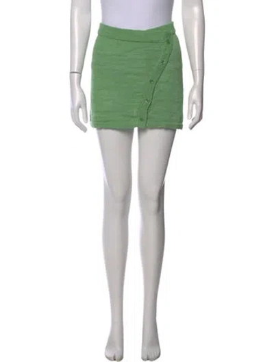 Pre-owned Acne Studios Embroidered Accent Mini Skirt In Green