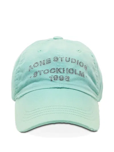 Acne Studios Embroidered Baseball Cap In Green