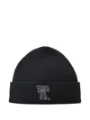 Acne Studios Embroidered Beanie Hat In Black