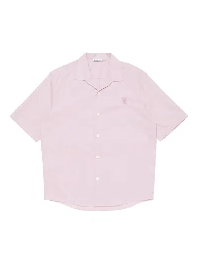 Acne Studios Embroidered-bow Shirt In Pink