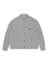 Acne Studios Embroidered Button Cardigan In Gray