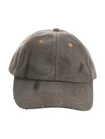 Pre-owned Acne Studios Embroidered Canvas Baseball Cap In Grey