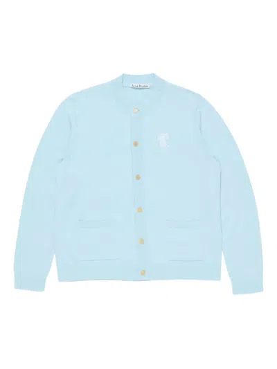 Acne Studios Embroidered Cardigan In Blue