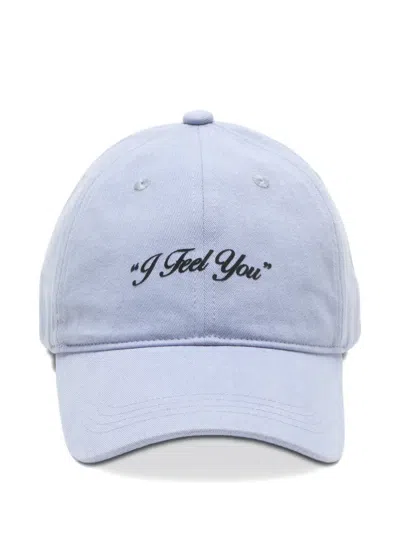 Acne Studios Embroidered-detail Cap In Blue