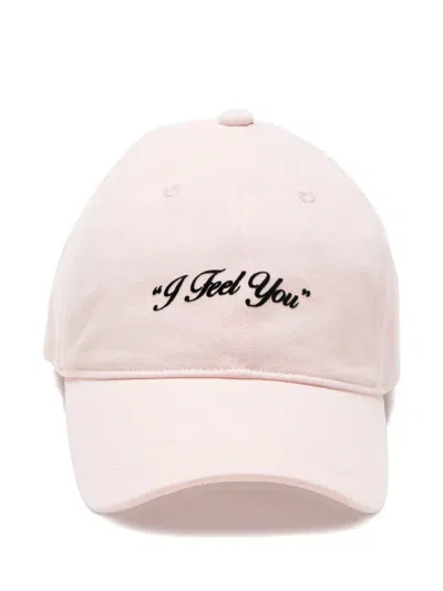 Acne Studios Embroidered-detail Cap In Pink