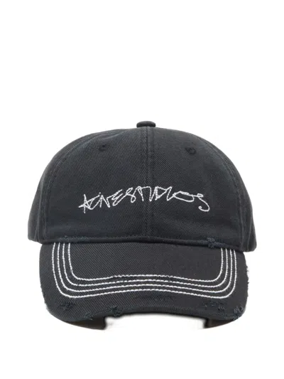 ACNE STUDIOS EMBROIDERED DISTRESSED BASEBALL CAP