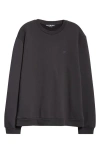 Acne Studios Crewneck Sweatshirt With Subtle Logo Detail In Black