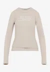 Acne Studios Embroidered Layered Long-sleeved T-shirt In Neutral