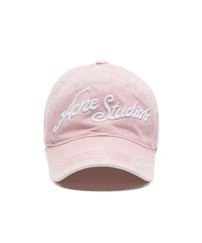Acne Studios Embroidered Logo Baseball Cap In Pink