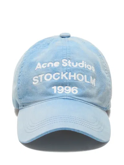 Acne Studios Embroidered-logo Cap In Blue