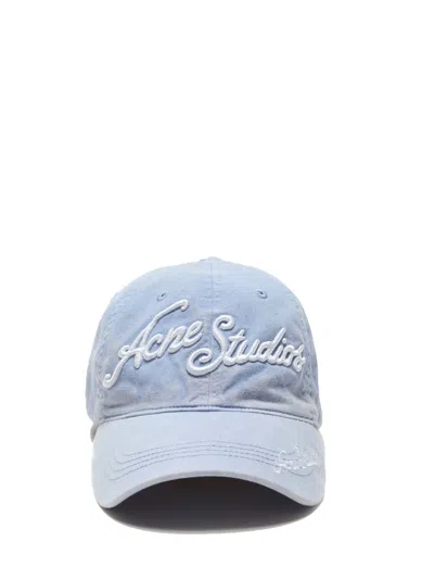Acne Studios Embroidered Logo Cap In Blue