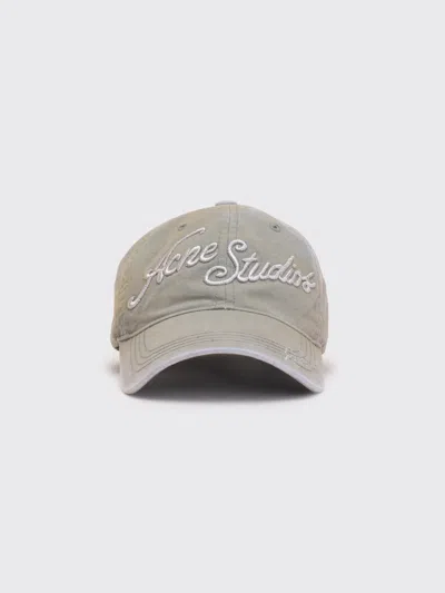 Acne Studios Embroidered Logo Cap In Gray
