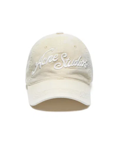 Acne Studios Embroidered Logo Cap In Neutral