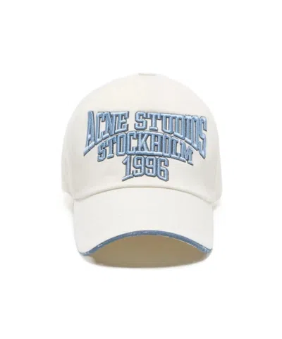 Acne Studios Logo-embroidered Cotton-twill Baseball Cap In White