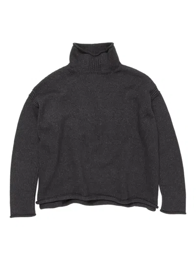 Acne Studios Embroidered-logo High-neck Sweater In Black