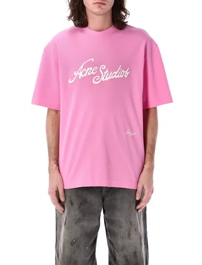 Acne Studios Man T-shirt Pink Size M Cotton