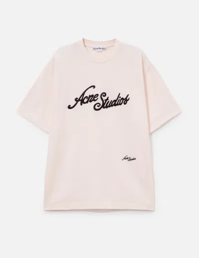 Acne Studios Embroidered Logo T-shirt In Pink