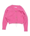 Acne Studios Embellished Face Logo Cardigan In Pink