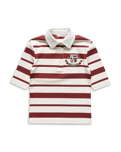 Acne Studios Embroidered Polo Tee In Multi
