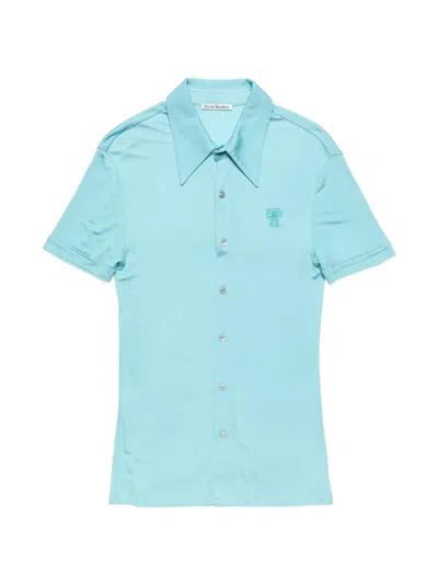Acne Studios Embroidered Shirt In Blue
