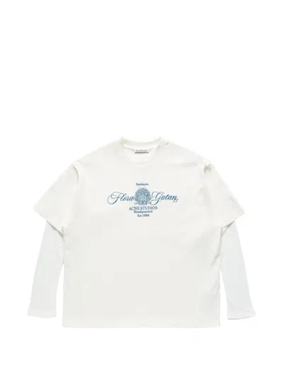 Acne Studios Embroidered T-shirt In Neutral