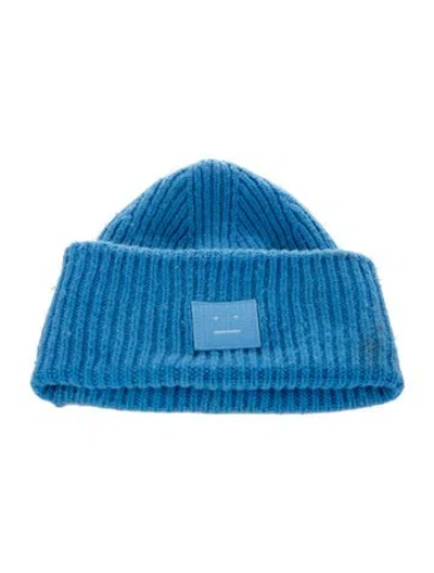 Pre-owned Acne Studios Embroidered Wool Beanie In Blue
