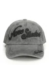 Acne Studios Carliy Tourist Logo-embroidered Cotton-twill Baseball Cap In Black