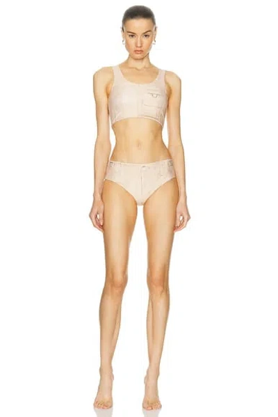 Acne Studios Emiami Two Piece Swimsuit In Yellow