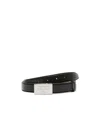 Acne Studios Black Leather Belt With Polished Metal Buckle In Black