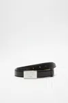 Acne Studios Black Leather Belt With Polished Metal Buckle In Black