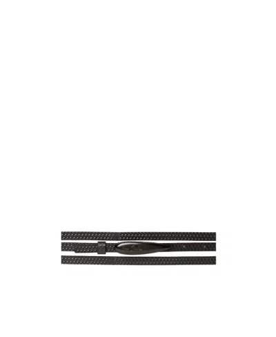 Acne Studios Engraved-logo Leather Belt In Black