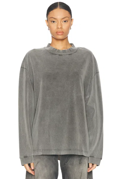 Acne Studios Enick Long Sleeve T-shirt In Faded Black