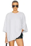 Acne Studios Womens Grey Melange Eniko Gathered Brand-patch Cotton-jersey T-shirt In Grey Melange