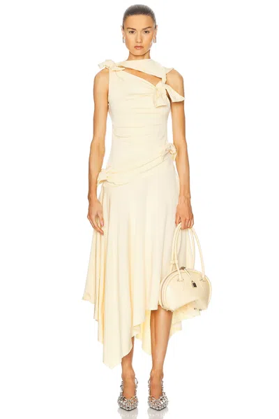 Acne Studios Tie-up Dress In Soft Yellow