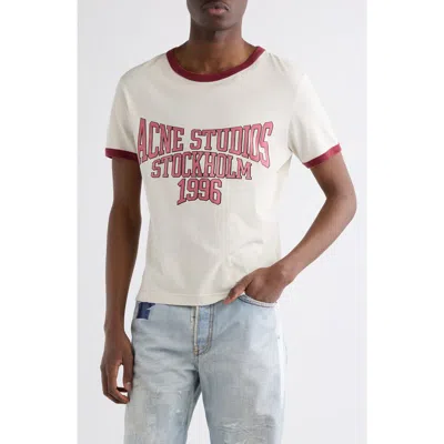 Acne Studios Eram College Logo Ringer Graphic T-shirt In White