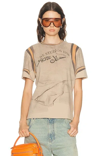 Acne Studios Eram Graphic Top In Brown
