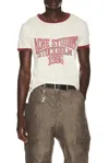 Acne Studios Eram College Logo Ringer Graphic T-shirt In Neutral