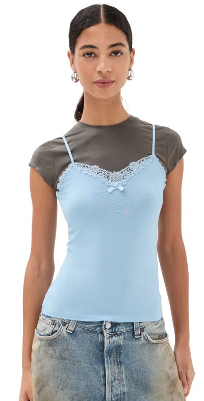 ACNE STUDIOS ERIANA T-SHIRT GREY/BLUE
