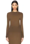 Acne Studios Erman Long Sleeve T-shirt In Mud Brown