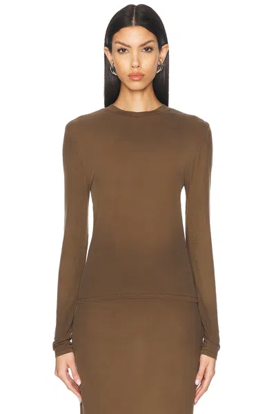 Acne Studios Erman Long Sleeve T-shirt In Mud Brown Dld