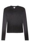 Acne Studios Erman Spray Effect Long Sleeve Rib T-shirt In Black 900